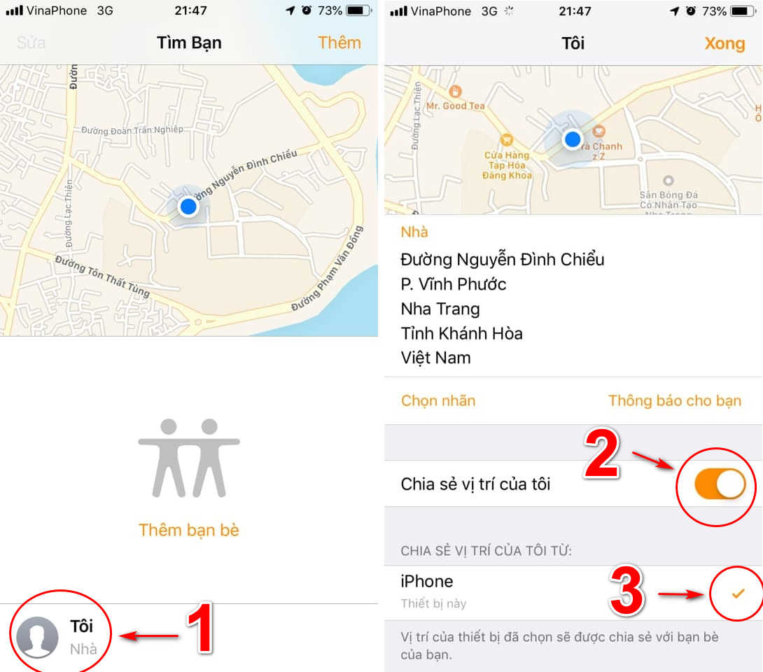 Kích hoạt tính năng chia sẻ vị trí điện thoại