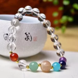Vòng tay đá thạch anh đa sắc